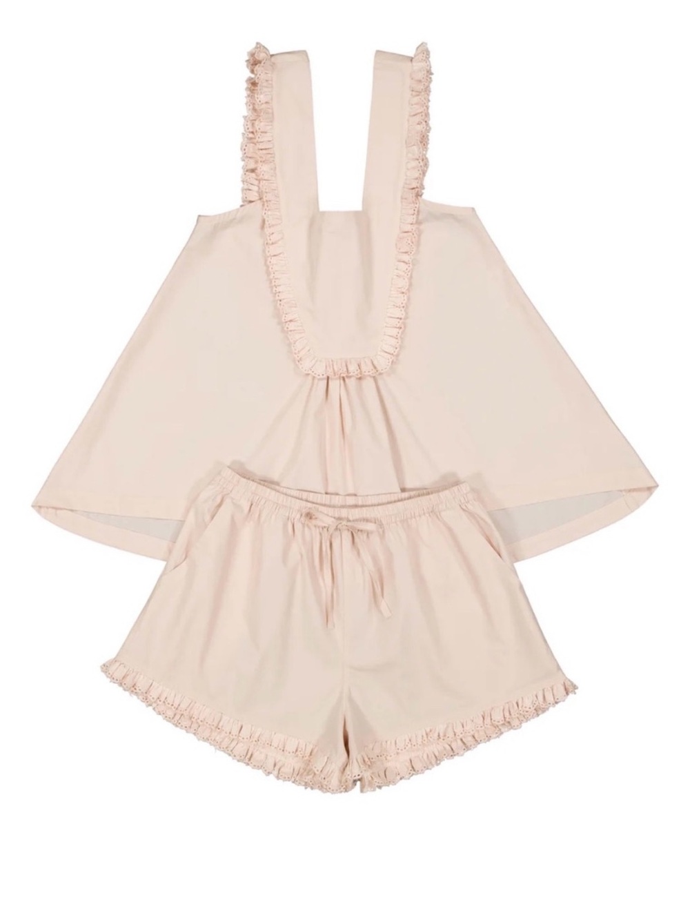 NEW Piyama sleep set XS (2-4) Elsie cotton shorts and tank in Blush Nude - Picture 4 of 9